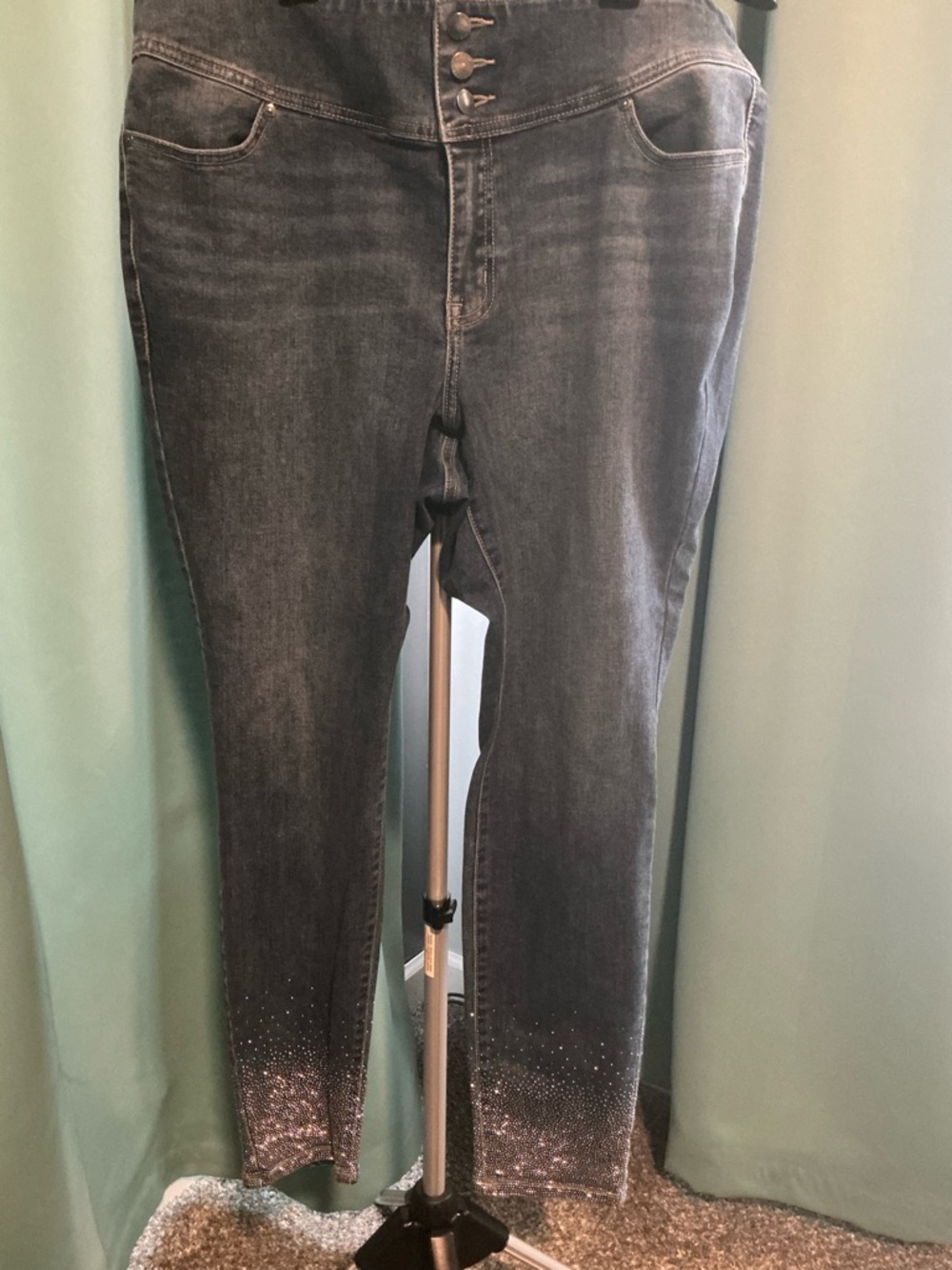 NWOT Lane Bryant plus Sz 18 High rise Jeggings flex waistband w/Crystal bottom